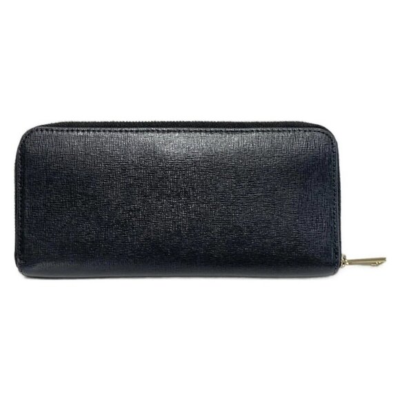 Auth FURLA Babylone - Dark Navy Leather Long Wallet - Picture 2 of 5